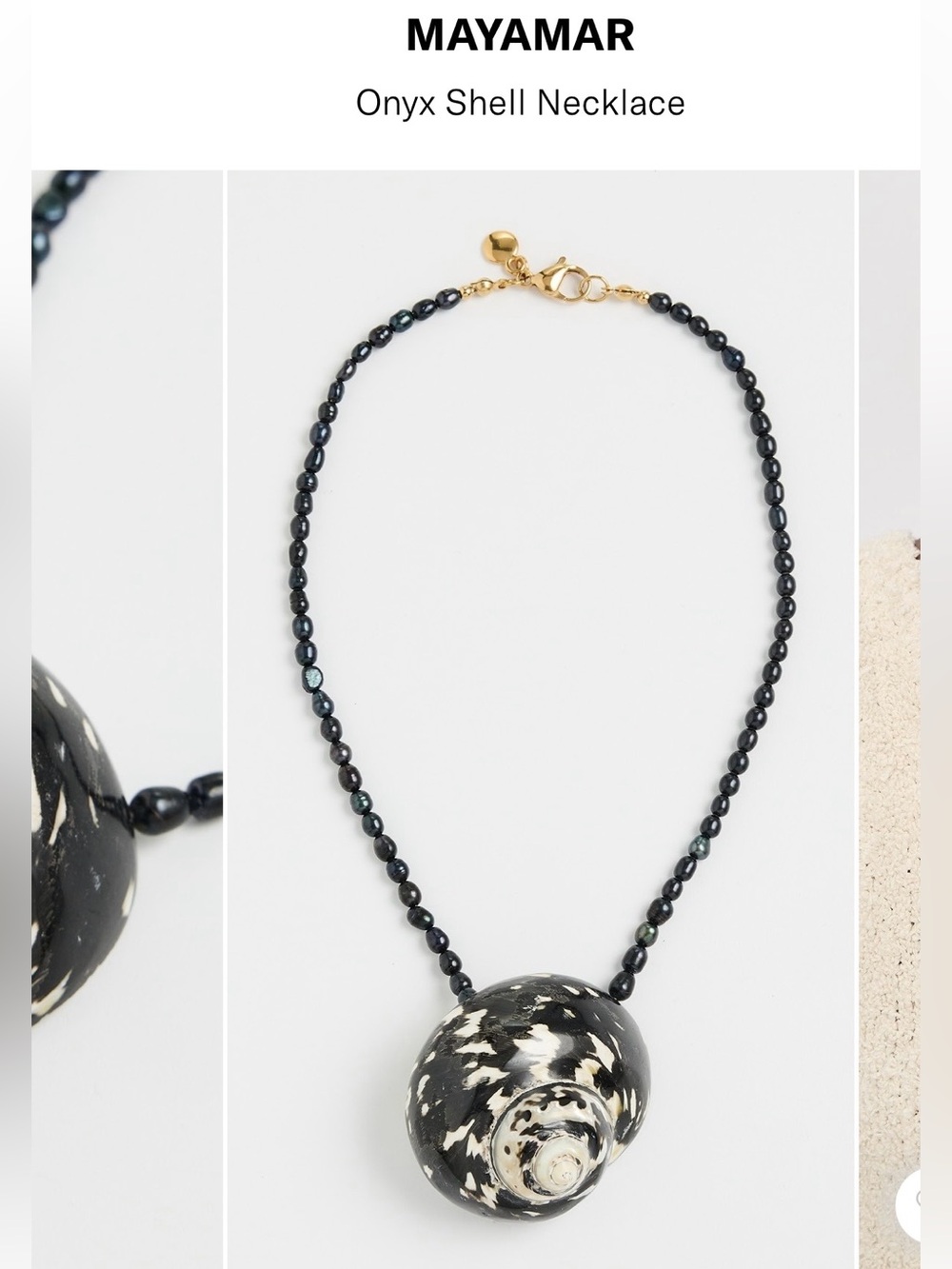 Mayamar Black & White Shell-Style Pendant Necklace